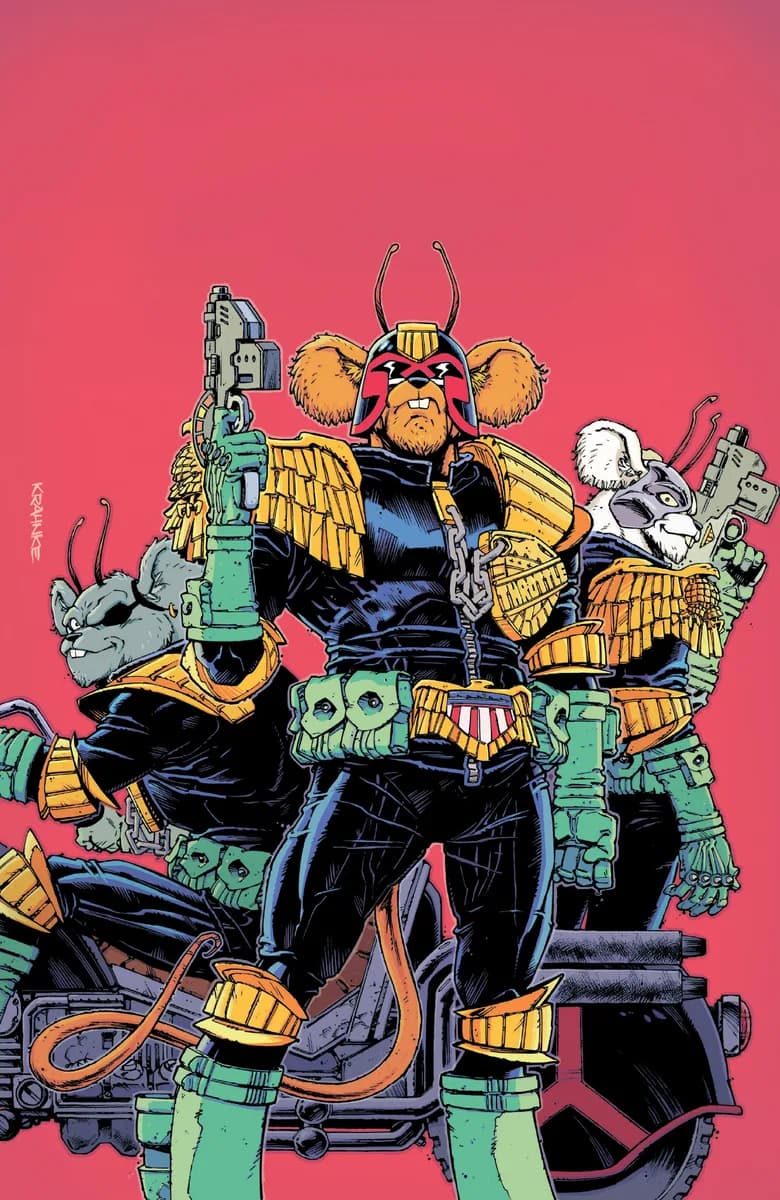 Judge Dredd/Biker Mice from Mars #1 Cover G Andrew Krahnke Full Art 1:20 Var cover