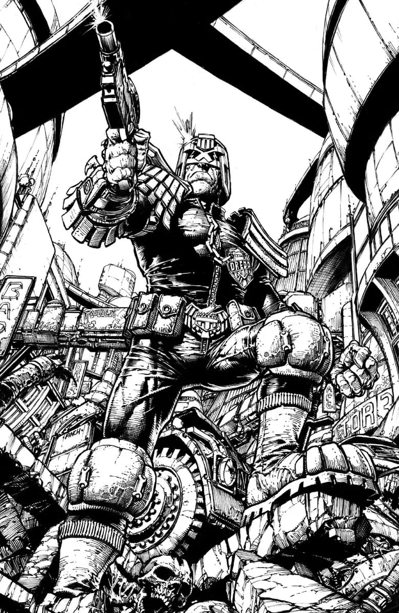 Judge Dredd/Biker Mice from Mars #1 Cover H David Finch B&W 1:50 Var cover