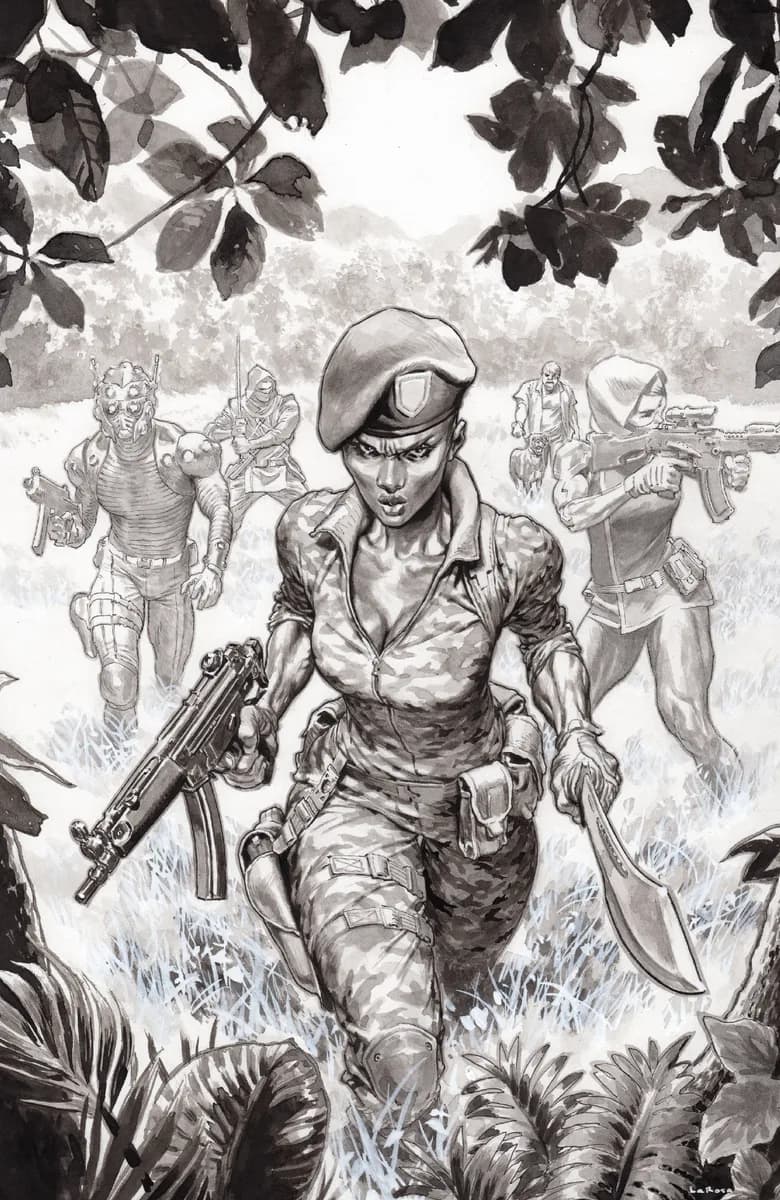 Fort Psycho #4 Cover C Lewis LaRosa B&W 1:20 Var cover