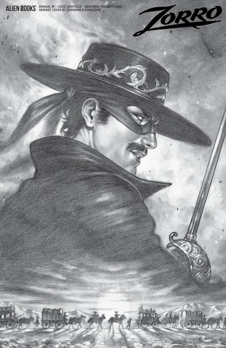 Zorro Annual #1 Variant D (Bonacorsi B&W) cover
