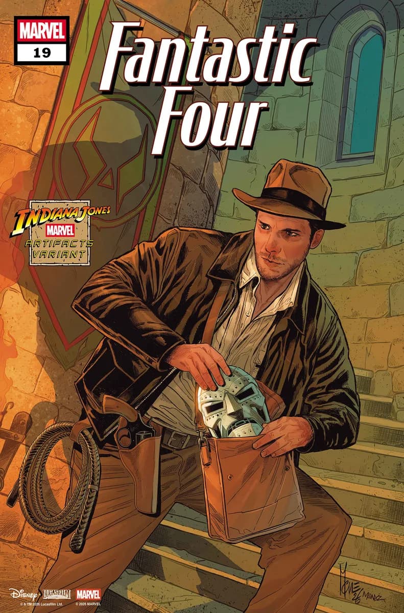 FANTASTIC FOUR #19 MARCO CHECCHETTO INDIANA JONES MARVEL ARTIFACT VARIANT cover