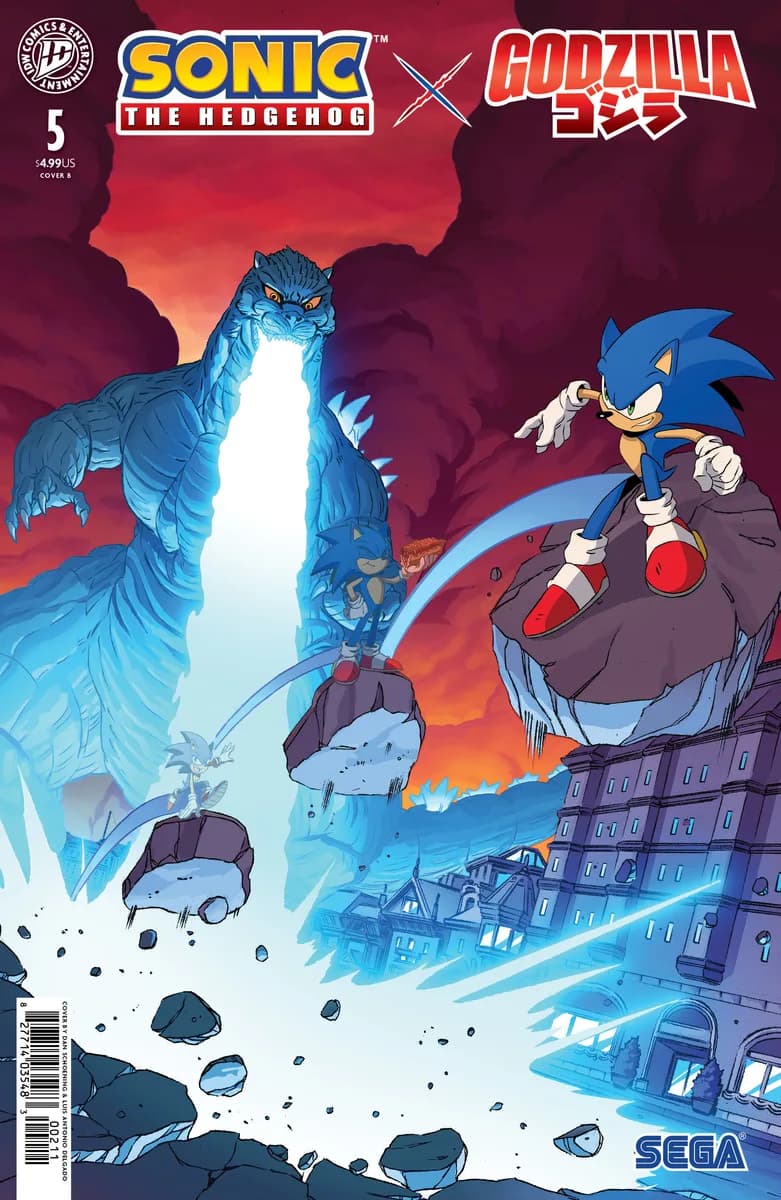 Sonic the Hedgehog x Godzilla #5 Variant B (Schoening) cover